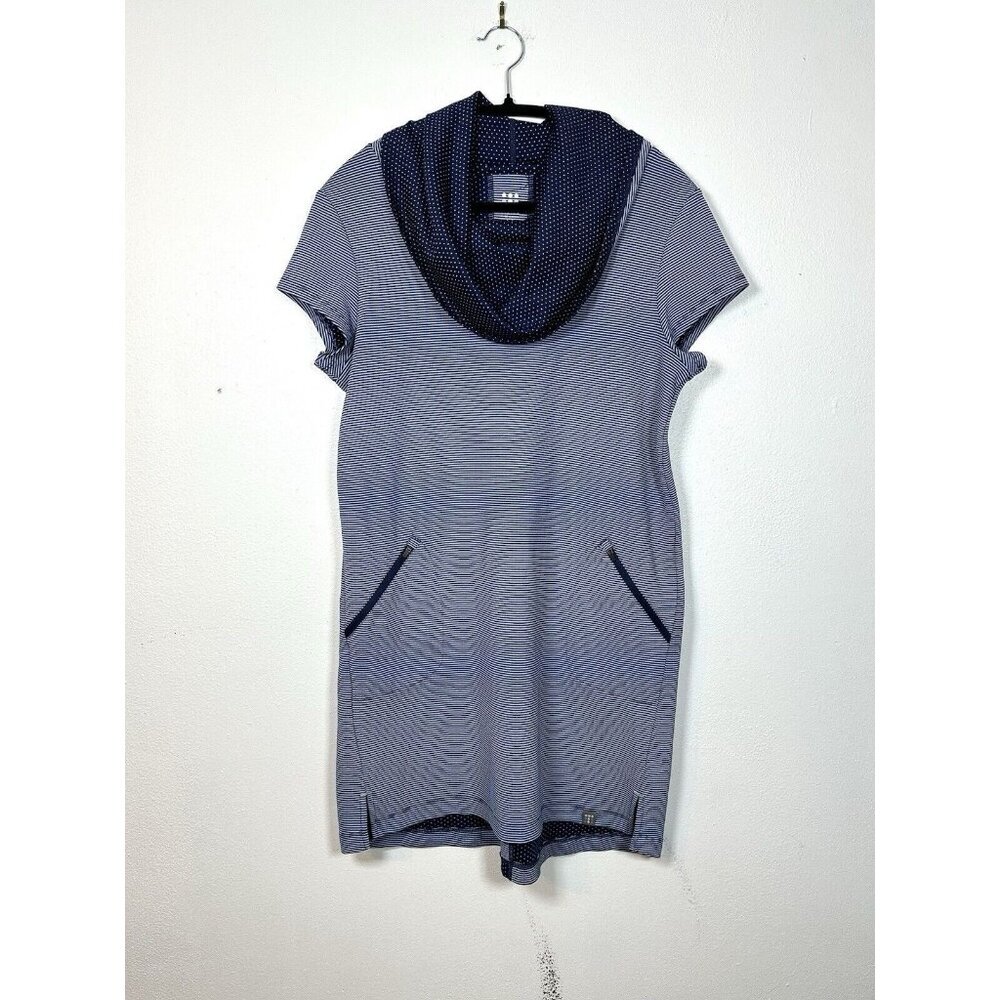 Title Nine Womens Layli Cowl Neck Short Sleeve‎ Mini Athletic Dress Size M Blue